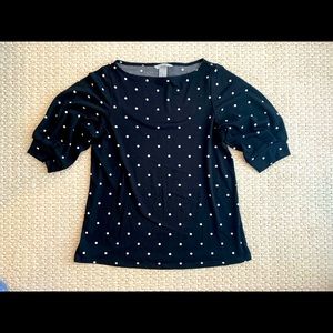 H&M Short Sleeve Polka Dot Dressy Top